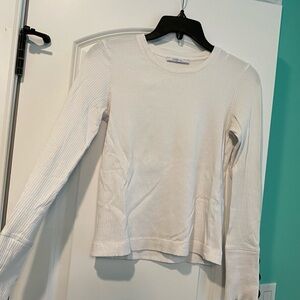 Zara White Ribbed Tshirt